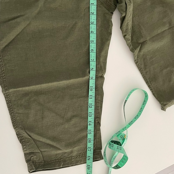 SMART SET Linen Blend Olive Green Capri Pants ~ Size 12 - Picture 13 of 16